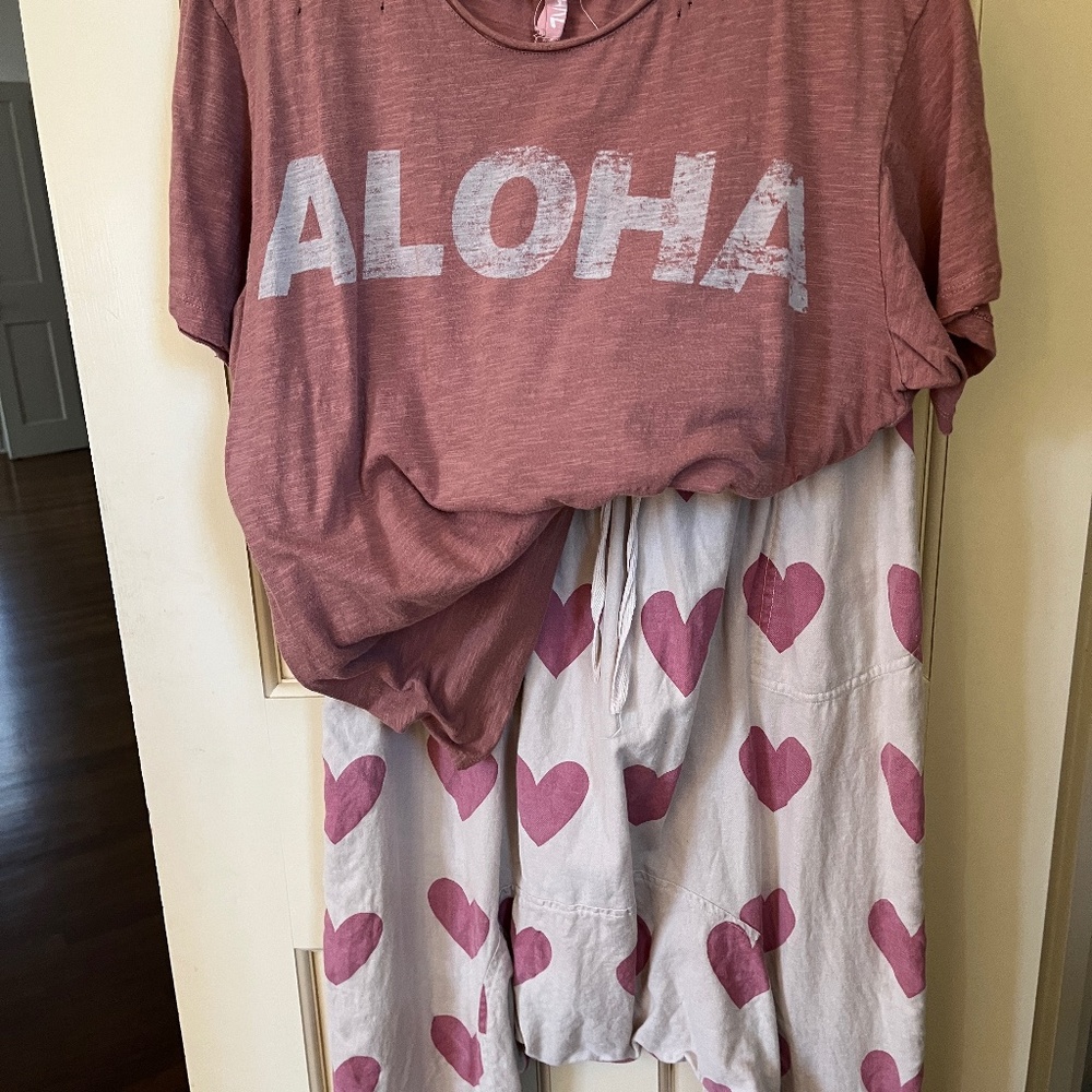 Magnolia Pearl Rapper Pants and Tee Shirt